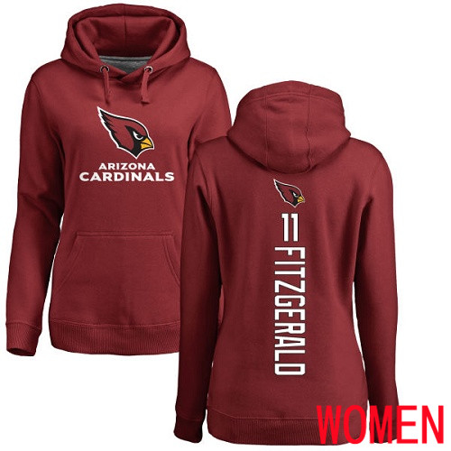 Arizona Cardinals Maroon Women Larry Fitzgerald Backer NFL Football 11 Pullover Hoodie Sweatshirts